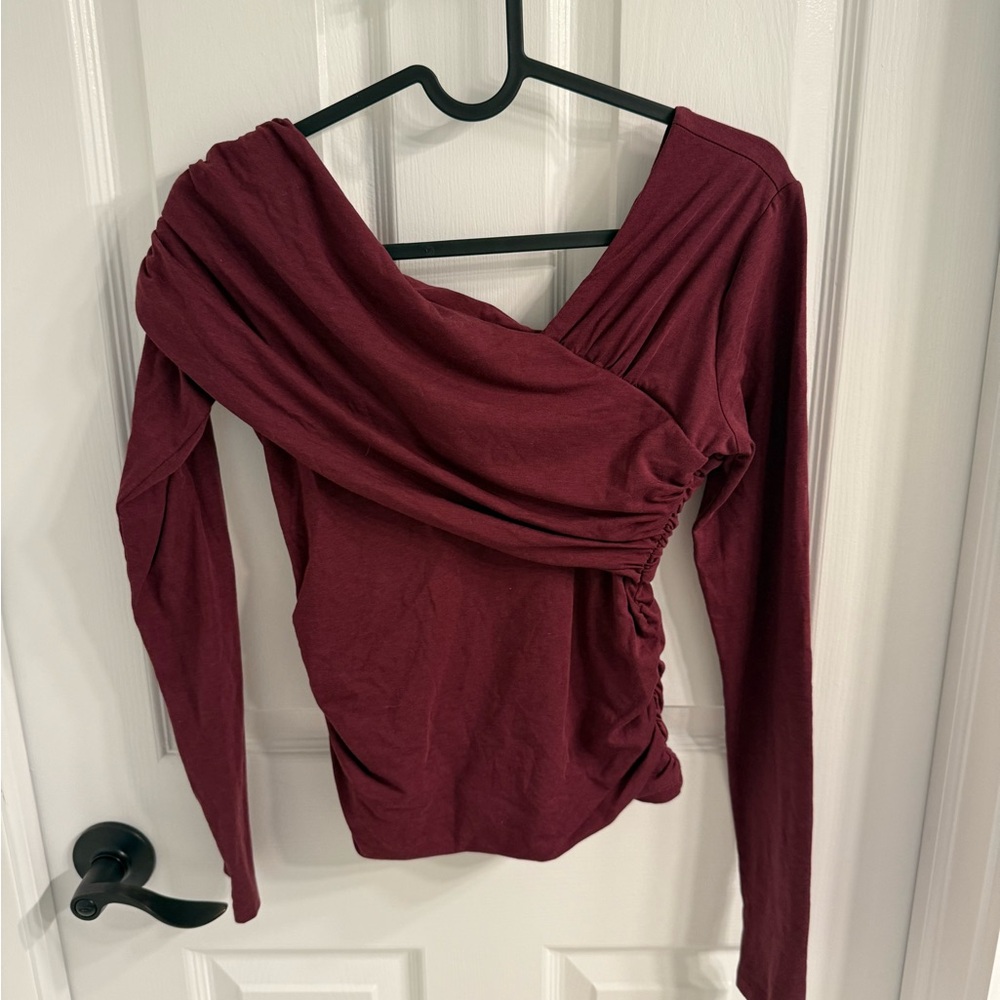 Abercrombie & Fitch Deep Red Draped Blouse